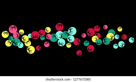 Feminine Floral Pattern with Simple Stylized Berries for Greeting Card or Poster. Naive Daisy Berries in Primitive Style. Vector Background for Spring or Summer Design.
