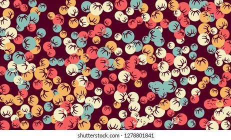 Feminine Floral Pattern with Simple Stylized Berries for Greeting Card or Poster. Naive Daisy Berries in Primitive Style. Vector Background for Spring or Summer Design.
