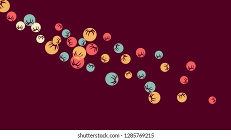 Feminine Floral Pattern with Simple Stylized Berries for Greeting Card or Poster. Naive Daisy Berries in Primitive Style. Vector Background for Spring or Summer Design.
