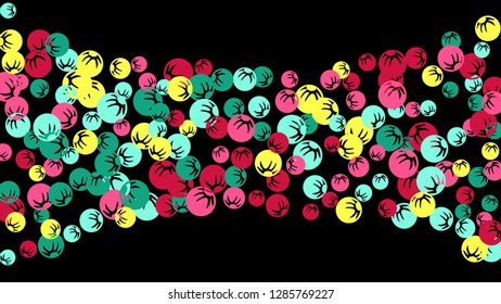 Feminine Floral Pattern with Simple Stylized Berries for Greeting Card or Poster. Naive Daisy Berries in Primitive Style. Vector Background for Spring or Summer Design.
