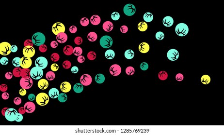 Feminine Floral Pattern with Simple Stylized Berries for Greeting Card or Poster. Naive Daisy Berries in Primitive Style. Vector Background for Spring or Summer Design.
