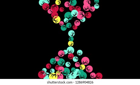 Feminine Floral Pattern with Simple Stylized Berries for Greeting Card or Poster. Naive Daisy Berries in Primitive Style. Vector Background for Spring or Summer Design.
