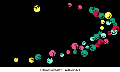 Feminine Floral Pattern with Simple Stylized Berries for Greeting Card or Poster. Naive Daisy Berries in Primitive Style. Vector Background for Spring or Summer Design.
