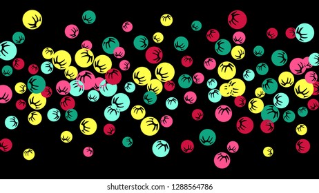Feminine Floral Pattern with Simple Stylized Berries for Greeting Card or Poster. Naive Daisy Berries in Primitive Style. Vector Background for Spring or Summer Design.
