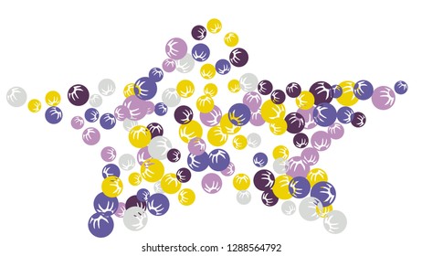 Feminine Floral Pattern with Simple Stylized Berries for Greeting Card or Poster. Naive Daisy Berries in Primitive Style. Vector Background for Spring or Summer Design.
