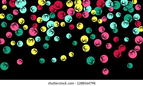 Feminine Floral Pattern with Simple Stylized Berries for Greeting Card or Poster. Naive Daisy Berries in Primitive Style. Vector Background for Spring or Summer Design.
