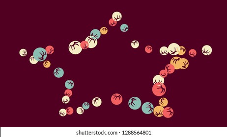 Feminine Floral Pattern with Simple Stylized Berries for Greeting Card or Poster. Naive Daisy Berries in Primitive Style. Vector Background for Spring or Summer Design.
