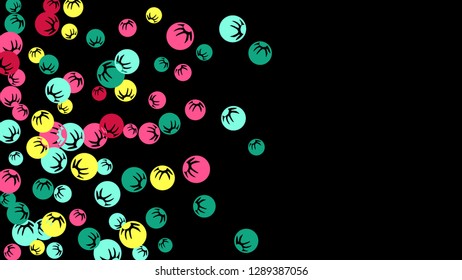 Feminine Floral Pattern with Simple Stylized Berries for Greeting Card or Poster. Naive Daisy Berries in Primitive Style. Vector Background for Spring or Summer Design.
