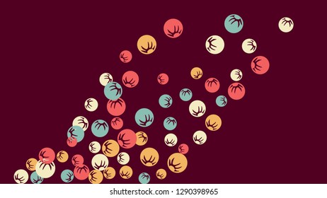 Feminine Floral Pattern with Simple Stylized Berries for Greeting Card or Poster. Naive Daisy Berries in Primitive Style. Vector Background for Spring or Summer Design.
