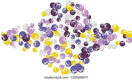Feminine Floral Pattern with Simple Stylized Berries for Greeting Card or Poster. Naive Daisy Berries in Primitive Style. Vector Background for Spring or Summer Design.
