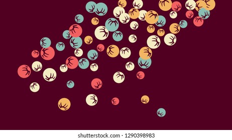 Feminine Floral Pattern with Simple Stylized Berries for Greeting Card or Poster. Naive Daisy Berries in Primitive Style. Vector Background for Spring or Summer Design.
