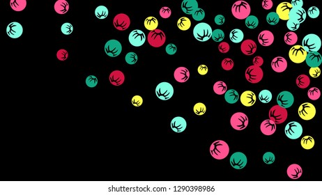 Feminine Floral Pattern with Simple Stylized Berries for Greeting Card or Poster. Naive Daisy Berries in Primitive Style. Vector Background for Spring or Summer Design.
