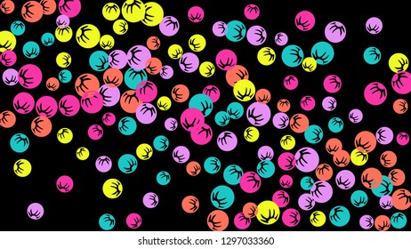 Feminine Floral Pattern with Simple Stylized Berries for Greeting Card or Poster. Naive Daisy Berries in Primitive Style. Vector Background for Spring or Summer Design.
