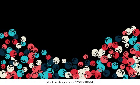 Feminine Floral Pattern with Simple Stylized Berries for Greeting Card or Poster. Naive Daisy Berries in Primitive Style. Vector Background for Spring or Summer Design.
