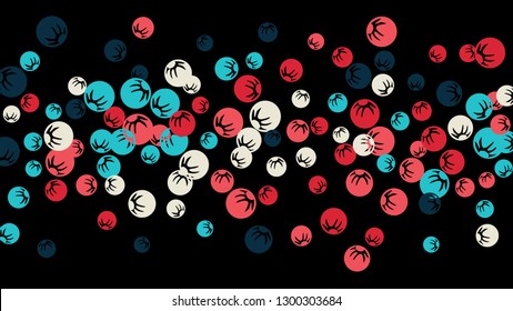 Feminine Floral Pattern with Simple Stylized Berries for Greeting Card or Poster. Naive Daisy Berries in Primitive Style. Vector Background for Spring or Summer Design.
