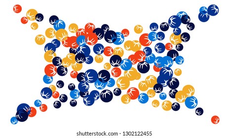 Feminine Floral Pattern with Simple Stylized Berries for Greeting Card or Poster. Naive Daisy Berries in Primitive Style. Vector Background for Spring or Summer Design.
