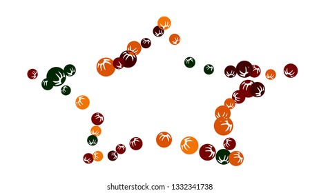 Feminine Floral Pattern with Simple Stylized Berries for Greeting Card or Poster. Naive Daisy Berries in Primitive Style. Vector Background for Spring or Summer Design.
