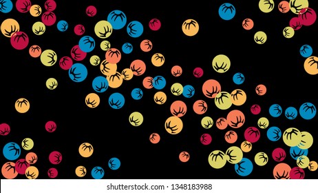 Feminine Floral Pattern with Simple Stylized Berries for Greeting Card or Poster. Naive Daisy Berries in Primitive Style. Vector Background for Spring or Summer Design.
