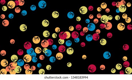 Feminine Floral Pattern with Simple Stylized Berries for Greeting Card or Poster. Naive Daisy Berries in Primitive Style. Vector Background for Spring or Summer Design.
