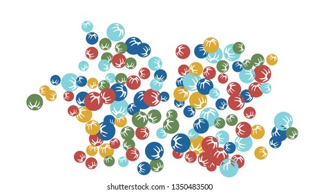 Feminine Floral Pattern with Simple Stylized Berries for Greeting Card or Poster. Naive Daisy Berries in Primitive Style. Vector Background for Spring or Summer Design.
