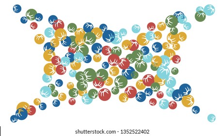 Feminine Floral Pattern with Simple Stylized Berries for Greeting Card or Poster. Naive Daisy Berries in Primitive Style. Vector Background for Spring or Summer Design.
