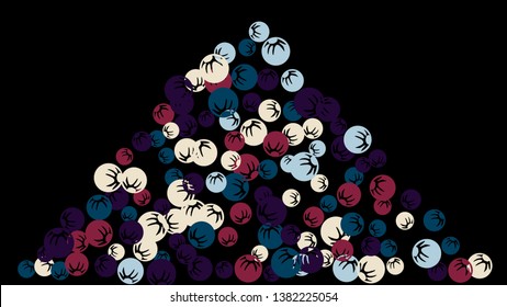 Feminine Floral Pattern with Simple Stylized Berries for Greeting Card or Poster. Naive Daisy Berries in Primitive Style. Vector Background for Spring or Summer Design.
