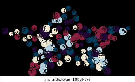 Feminine Floral Pattern with Simple Stylized Berries for Greeting Card or Poster. Naive Daisy Berries in Primitive Style. Vector Background for Spring or Summer Design.
