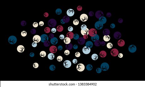 Feminine Floral Pattern with Simple Stylized Berries for Greeting Card or Poster. Naive Daisy Berries in Primitive Style. Vector Background for Spring or Summer Design.

