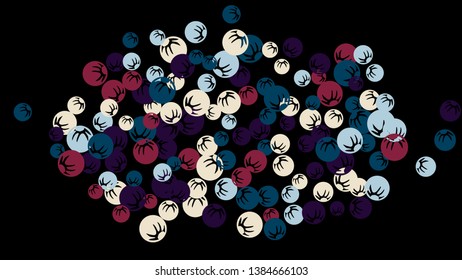 Feminine Floral Pattern with Simple Stylized Berries for Greeting Card or Poster. Naive Daisy Berries in Primitive Style. Vector Background for Spring or Summer Design.
