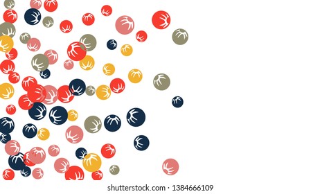 Feminine Floral Pattern with Simple Stylized Berries for Greeting Card or Poster. Naive Daisy Berries in Primitive Style. Vector Background for Spring or Summer Design.
