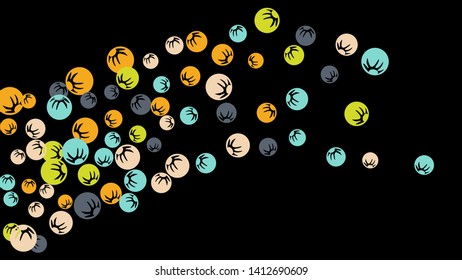 Feminine Floral Pattern with Simple Stylized Berries for Greeting Card or Poster. Naive Daisy Berries in Primitive Style. Vector Background for Spring or Summer Design.
