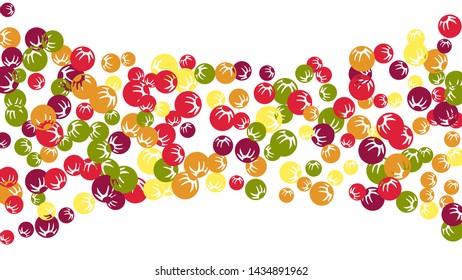 Feminine Floral Pattern with Simple Stylized Berries for Greeting Card or Poster. Naive Daisy Berries in Primitive Style. Vector Background for Spring or Summer Design.
