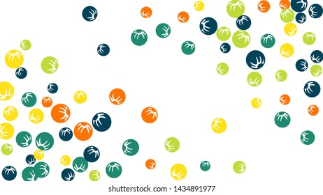 Feminine Floral Pattern with Simple Stylized Berries for Greeting Card or Poster. Naive Daisy Berries in Primitive Style. Vector Background for Spring or Summer Design.
