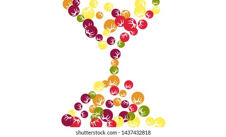 Feminine Floral Pattern with Simple Stylized Berries for Greeting Card or Poster. Naive Daisy Berries in Primitive Style. Vector Background for Spring or Summer Design.

