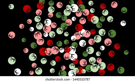 Feminine Floral Pattern with Simple Stylized Berries for Greeting Card or Poster. Naive Daisy Berries in Primitive Style. Vector Background for Spring or Summer Design.
