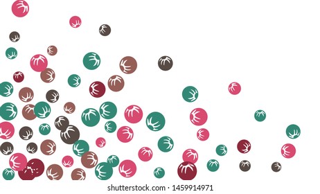 Feminine Floral Pattern with Simple Stylized Berries for Greeting Card or Poster. Naive Daisy Berries in Primitive Style. Vector Background for Spring or Summer Design.
