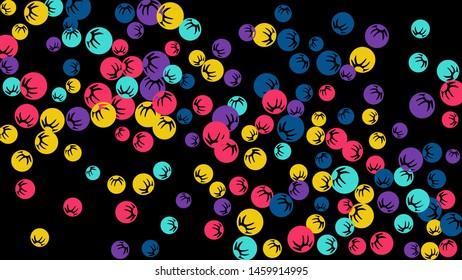 Feminine Floral Pattern with Simple Stylized Berries for Greeting Card or Poster. Naive Daisy Berries in Primitive Style. Vector Background for Spring or Summer Design.
