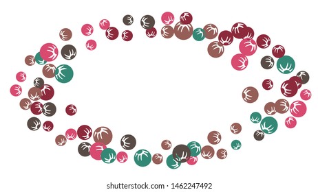 Feminine Floral Pattern with Simple Stylized Berries for Greeting Card or Poster. Naive Daisy Berries in Primitive Style. Vector Background for Spring or Summer Design.

