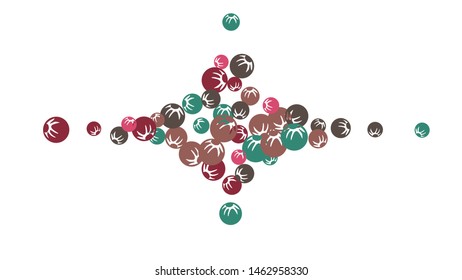 Feminine Floral Pattern with Simple Stylized Berries for Greeting Card or Poster. Naive Daisy Berries in Primitive Style. Vector Background for Spring or Summer Design.
