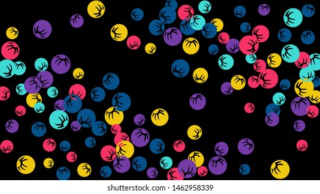 Feminine Floral Pattern with Simple Stylized Berries for Greeting Card or Poster. Naive Daisy Berries in Primitive Style. Vector Background for Spring or Summer Design.
