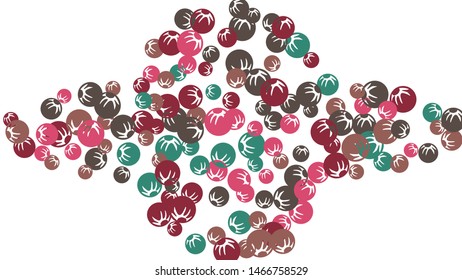 Feminine Floral Pattern with Simple Stylized Berries for Greeting Card or Poster. Naive Daisy Berries in Primitive Style. Vector Background for Spring or Summer Design.
