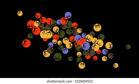 Feminine Floral Pattern with Simple Stylized Berries for Greeting Card or Poster. Naive Daisy Berries in Primitive Style. Vector Background for Spring or Summer Design.
