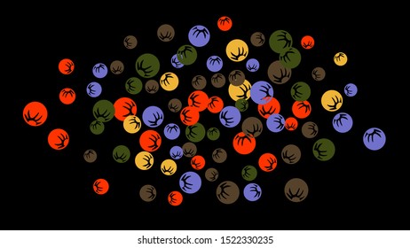 Feminine Floral Pattern with Simple Stylized Berries for Greeting Card or Poster. Naive Daisy Berries in Primitive Style. Vector Background for Spring or Summer Design.
