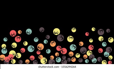 Feminine Floral Pattern with Simple Stylized Berries for Greeting Card or Poster. Naive Daisy Berries in Primitive Style. Vector Background for Spring or Summer Design.
