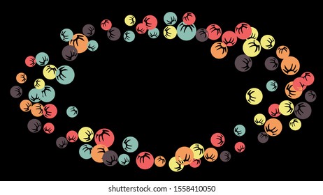 Feminine Floral Pattern with Simple Stylized Berries for Greeting Card or Poster. Naive Daisy Berries in Primitive Style. Vector Background for Spring or Summer Design.
