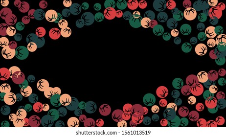 Feminine Floral Pattern with Simple Stylized Berries for Greeting Card or Poster. Naive Daisy Berries in Primitive Style. Vector Background for Spring or Summer Design.
