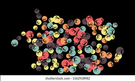 Feminine Floral Pattern with Simple Stylized Berries for Greeting Card or Poster. Naive Daisy Berries in Primitive Style. Vector Background for Spring or Summer Design.

