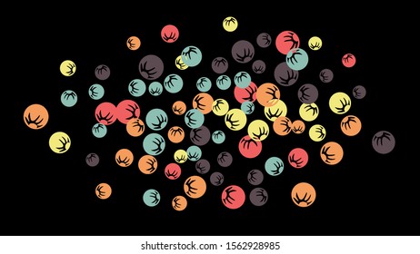Feminine Floral Pattern with Simple Stylized Berries for Greeting Card or Poster. Naive Daisy Berries in Primitive Style. Vector Background for Spring or Summer Design.
