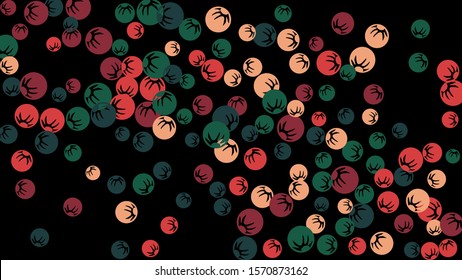 Feminine Floral Pattern with Simple Stylized Berries for Greeting Card or Poster. Naive Daisy Berries in Primitive Style. Vector Background for Spring or Summer Design.
