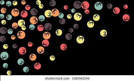 Feminine Floral Pattern with Simple Stylized Berries for Greeting Card or Poster. Naive Daisy Berries in Primitive Style. Vector Background for Spring or Summer Design.
